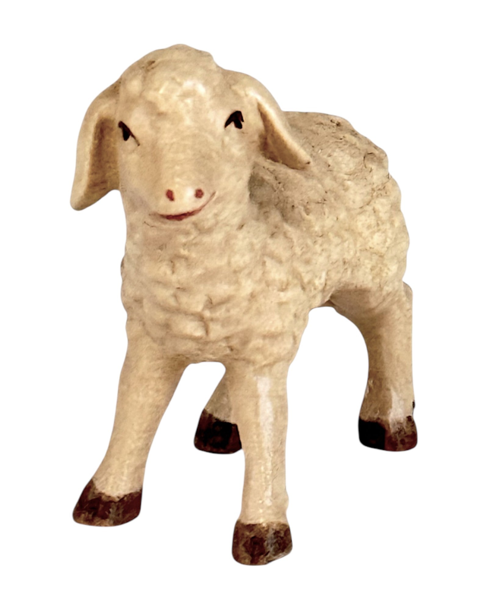 Lamb carved in wood - color