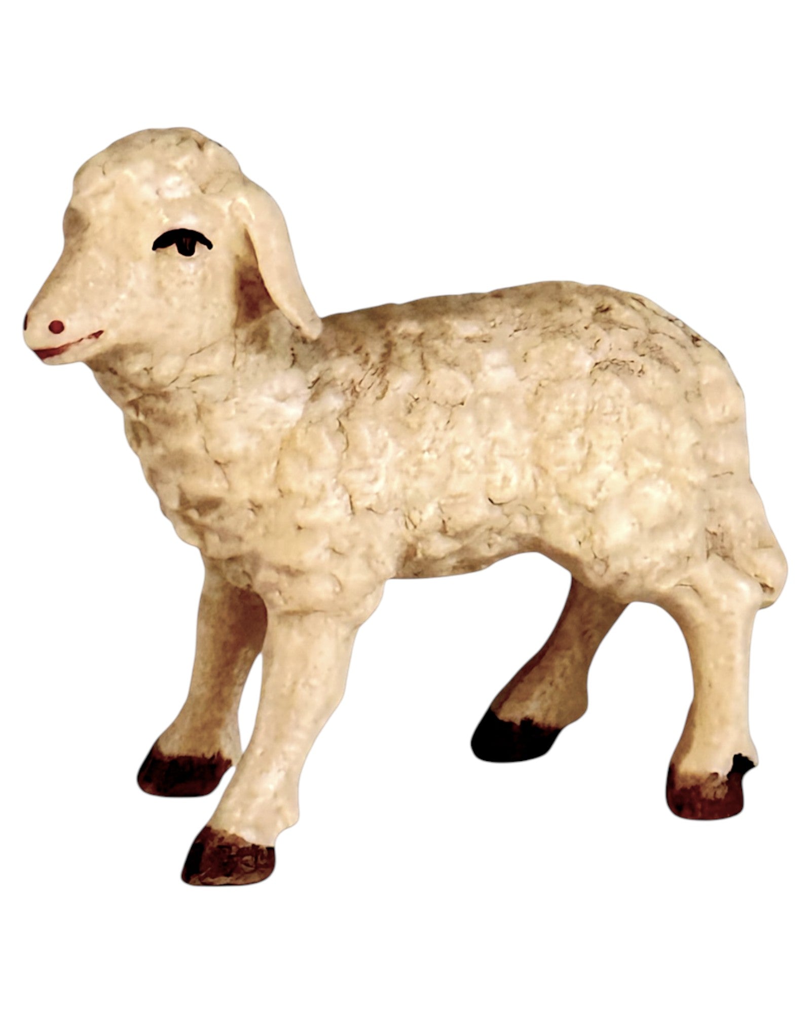 Lamb carved in wood - color