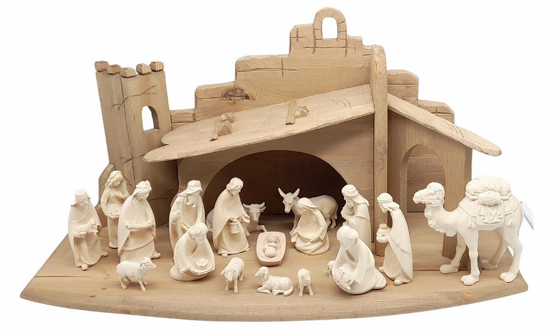 Crèche Leonardo avec étable et 20 figurines