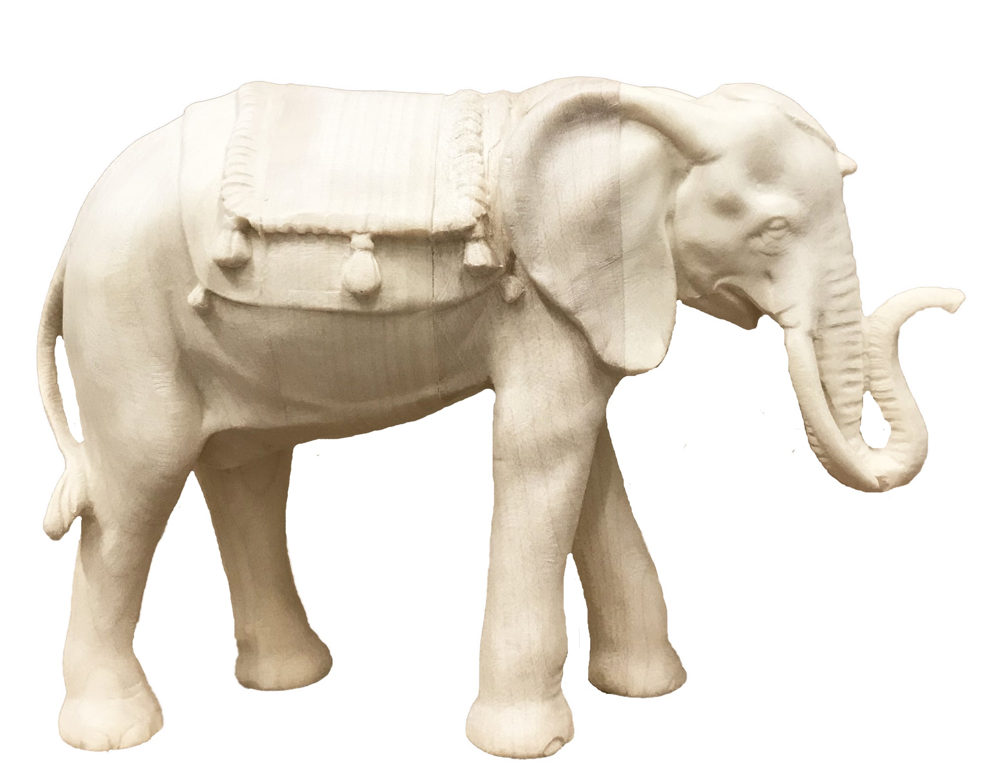 Éléphant pour crèche en bois sculpté
