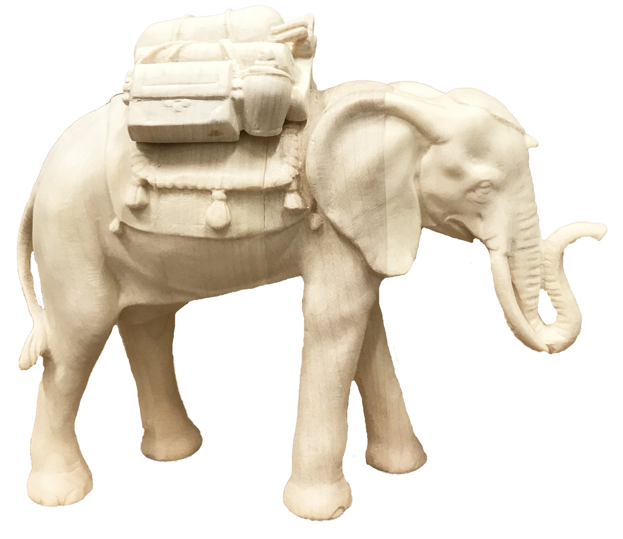 Eléphant debout en bois