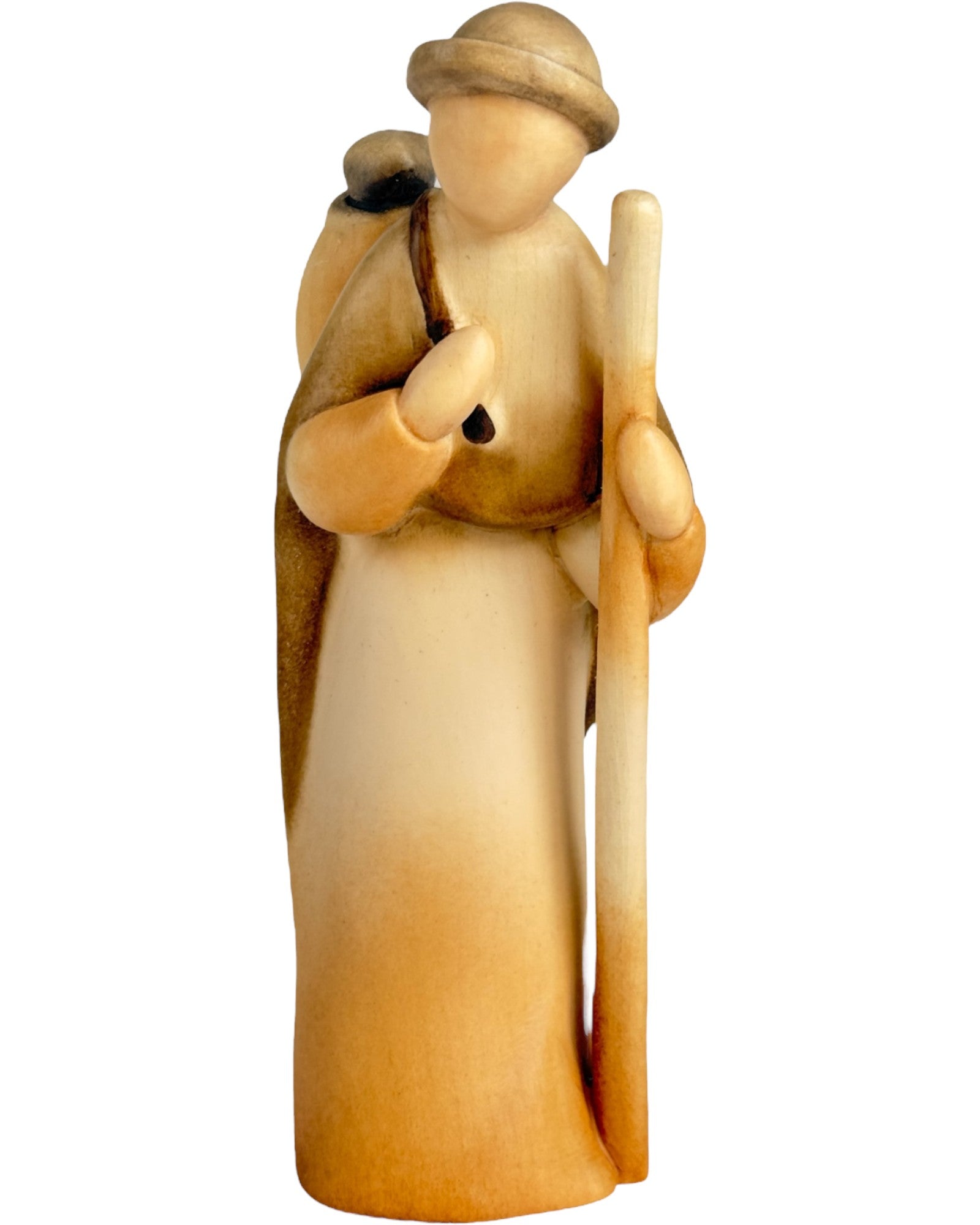 Berger avec bâton en bois