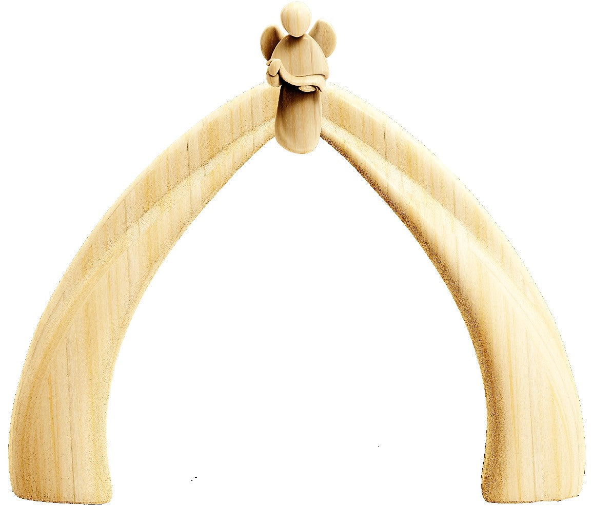 Cabane avec ange en bois