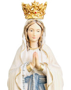 Lourdes Madonna mit Krone aus Holz - mit Ölfarben lasiert
