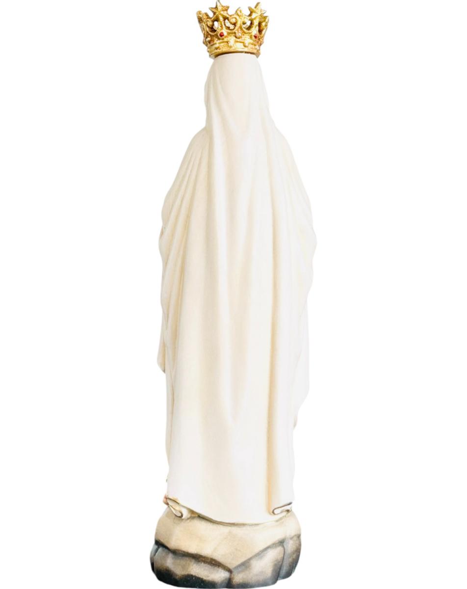 Lourdes Madonna mit Krone aus Holz - mit Ölfarben lasiert