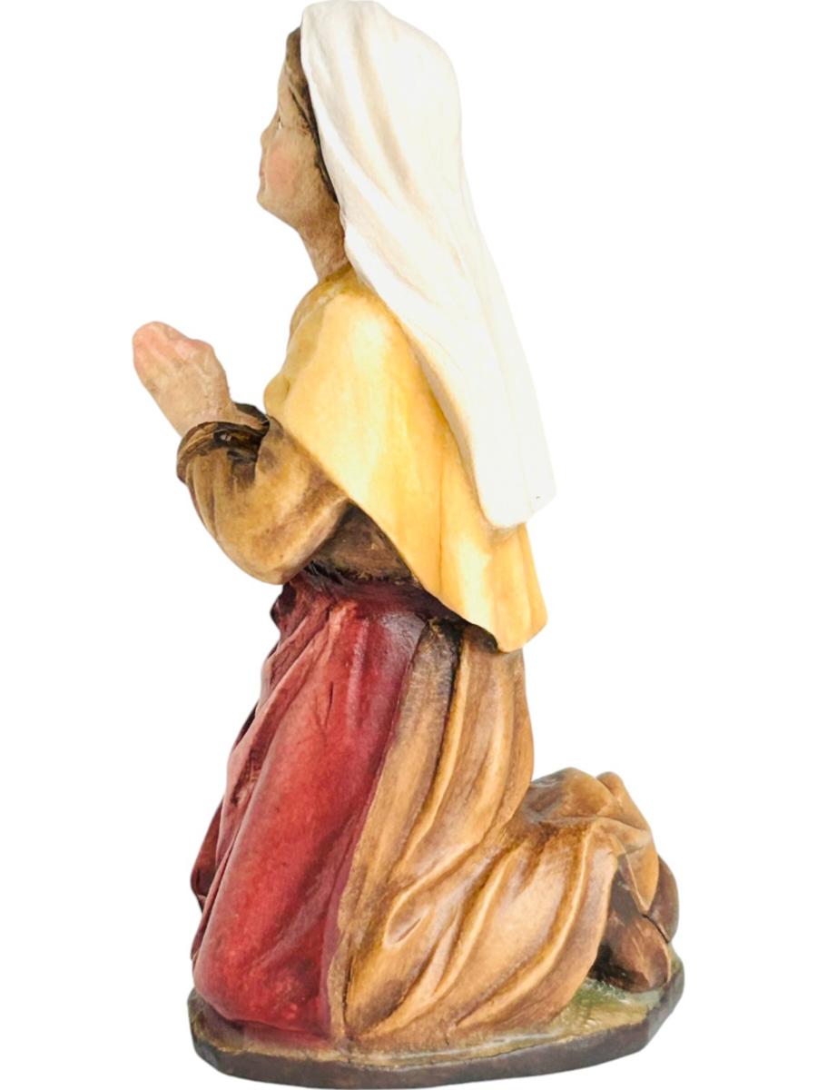 Heilige Bernadette aus Ahornholz - mit Ölfarben lasiert