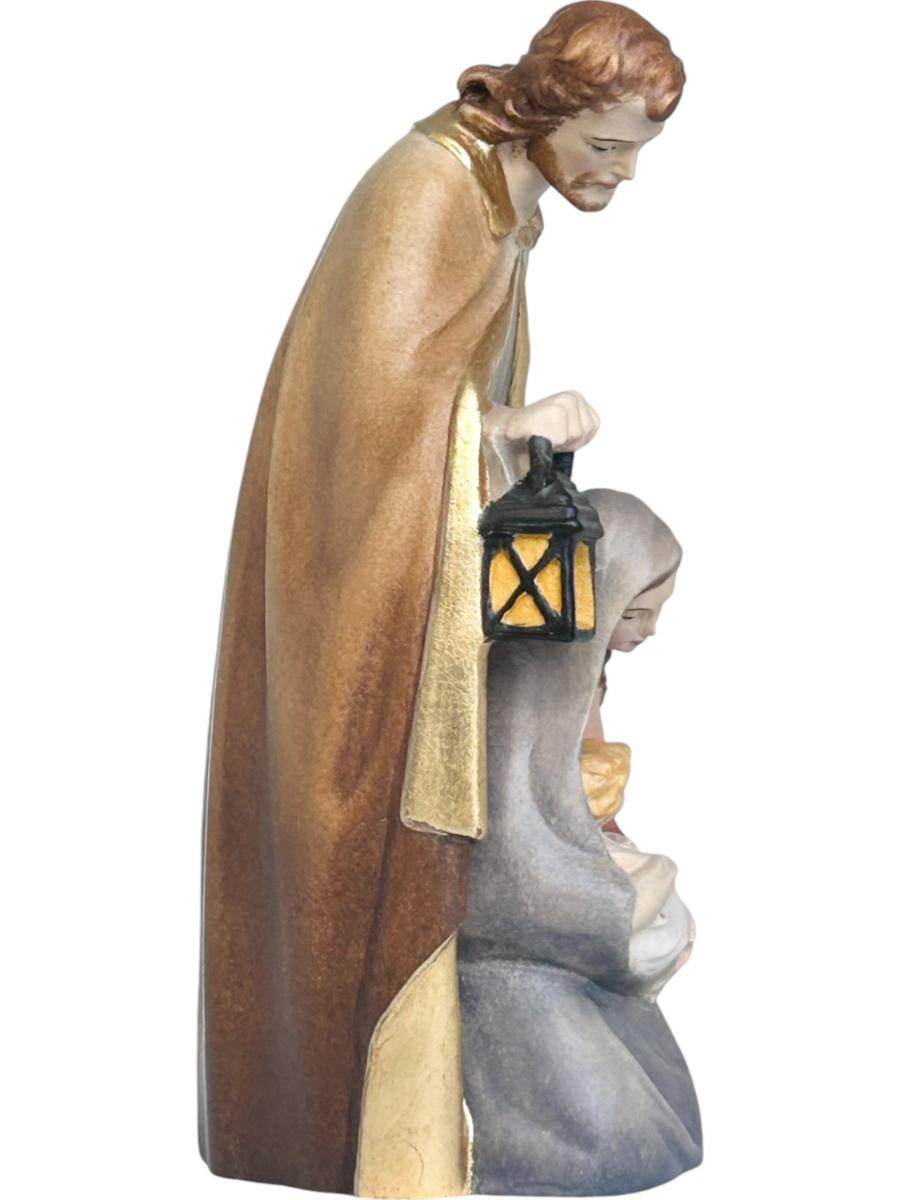 Blockkrippe aus Holz - mit Ölfarben lasiert