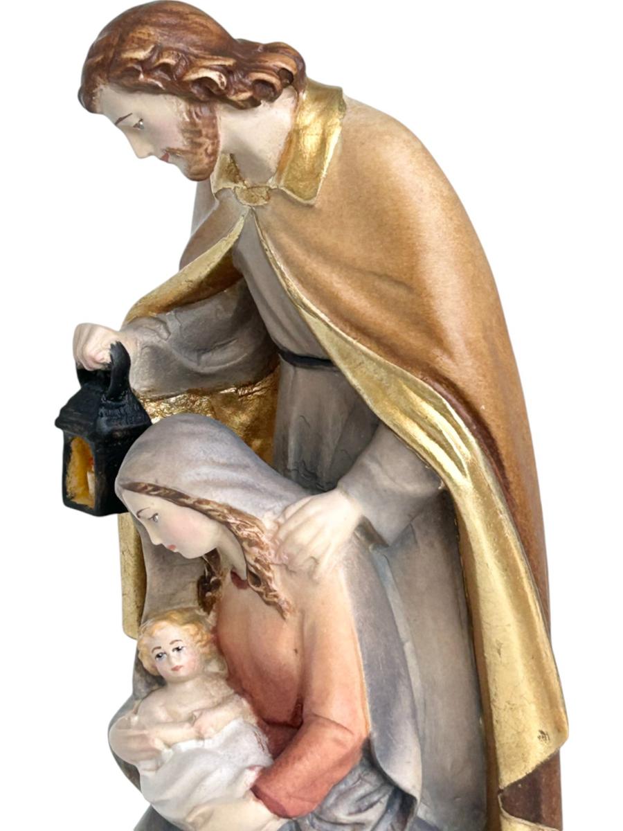 Blockkrippe aus Holz - mit Ölfarben lasiert