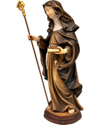 Santa Aldegonda di Maubeuge raffigurata con libro - colorato a olio