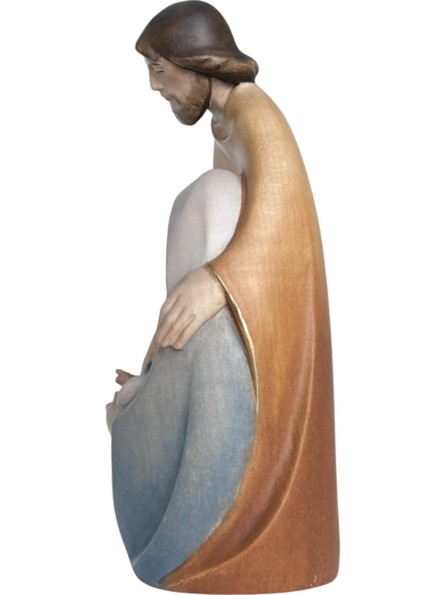 Moderne Hl. Familie aus Holz - mit Ölfarben lasiert