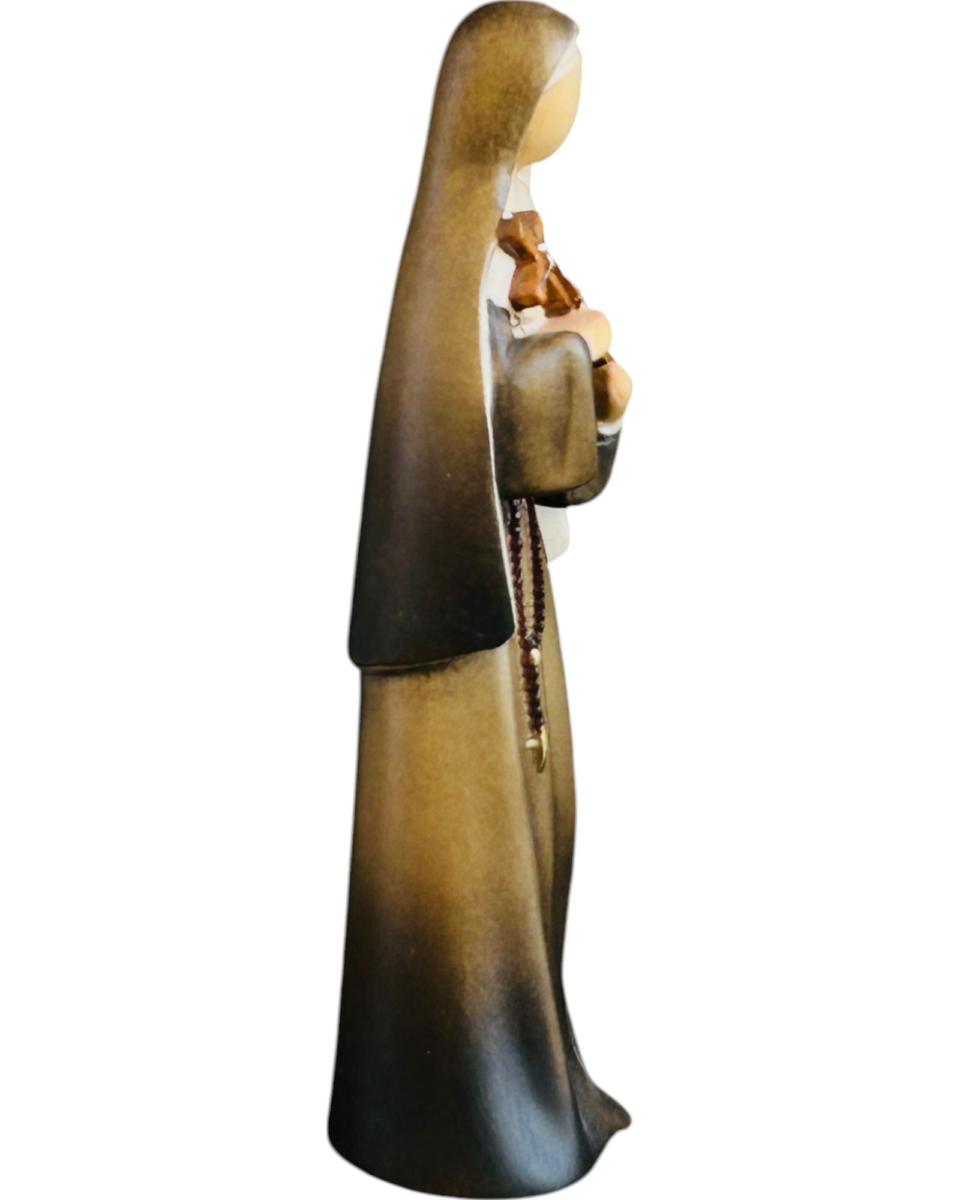 Heilige Rita der Cascia-Statue aus Holz - mit Ölfarben lasiert
