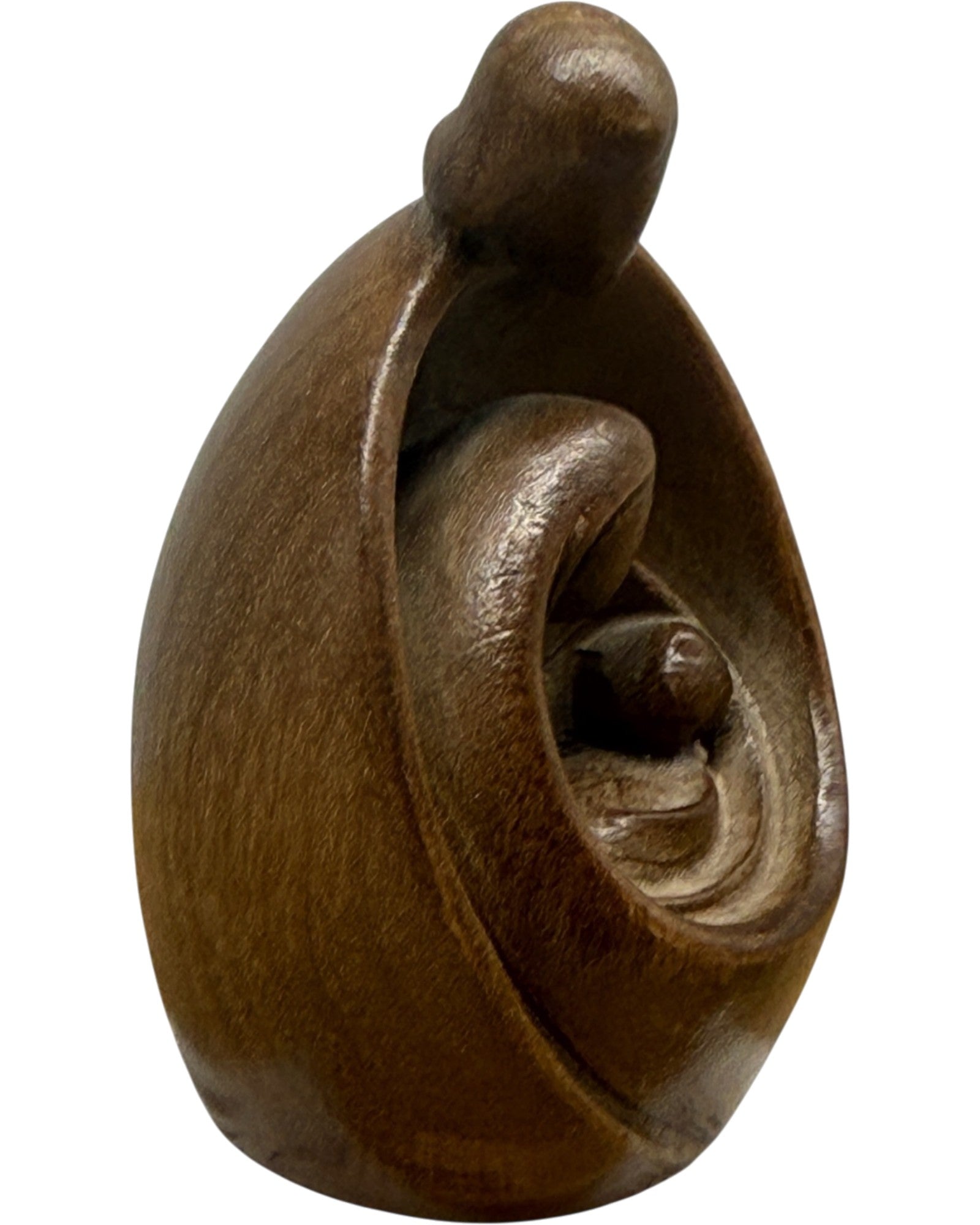 Sacra Famiglia abbraccio infinito in legno