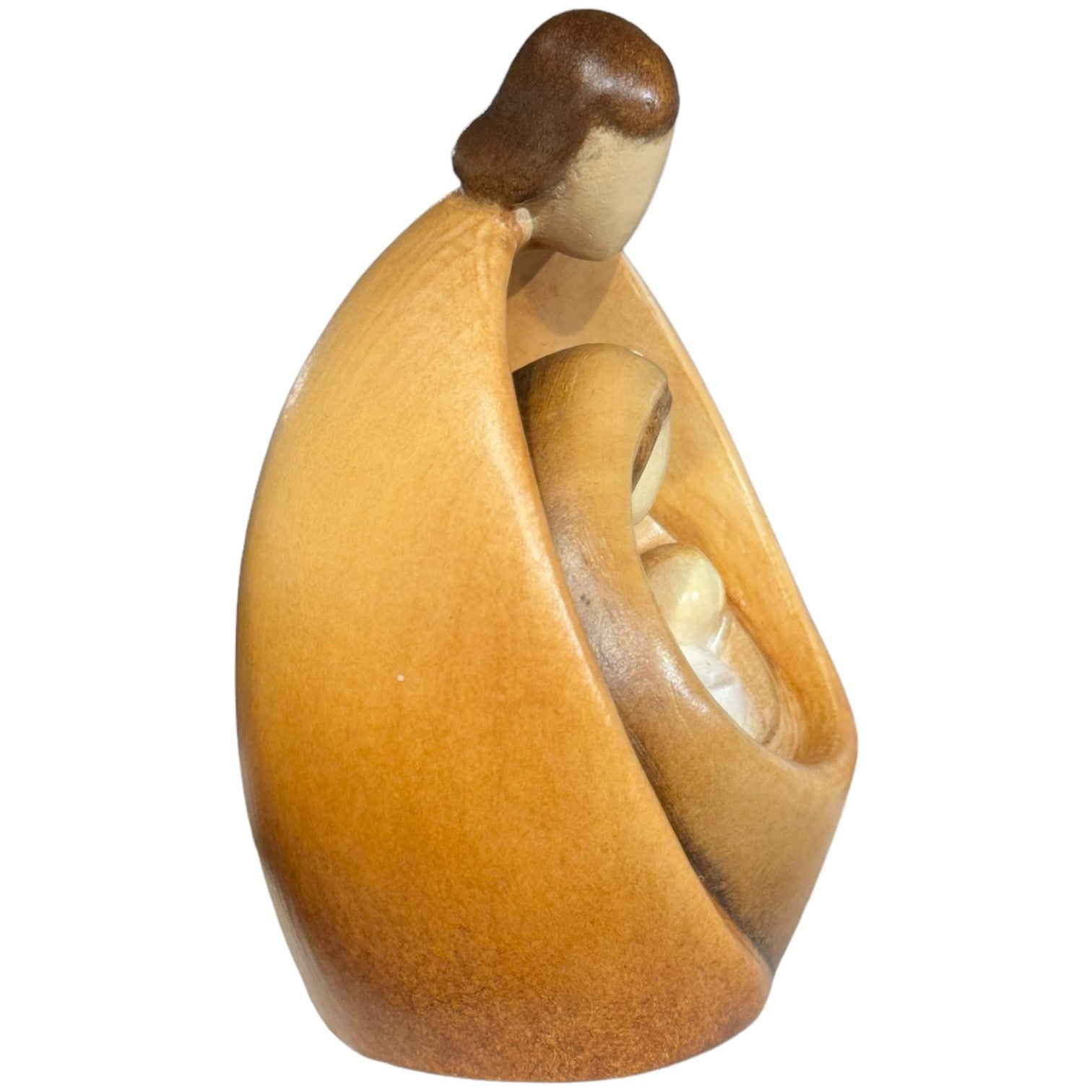 Sacra Famiglia abbraccio infinito in legno