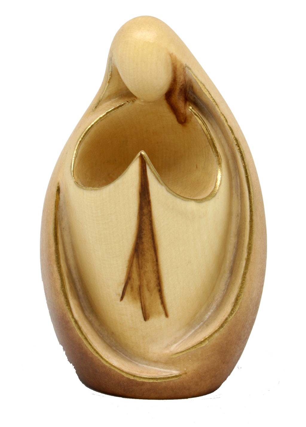 Lourdes Madonna modern aus Holz - mit Ölfarben lasiert
