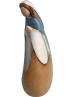 Madonna with Bernadette Modern wood carved Statue - color