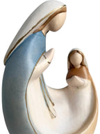 Madonna with Bernadette Modern wood carved Statue - color