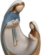 Madonna with Bernadette Modern wood carved Statue - color