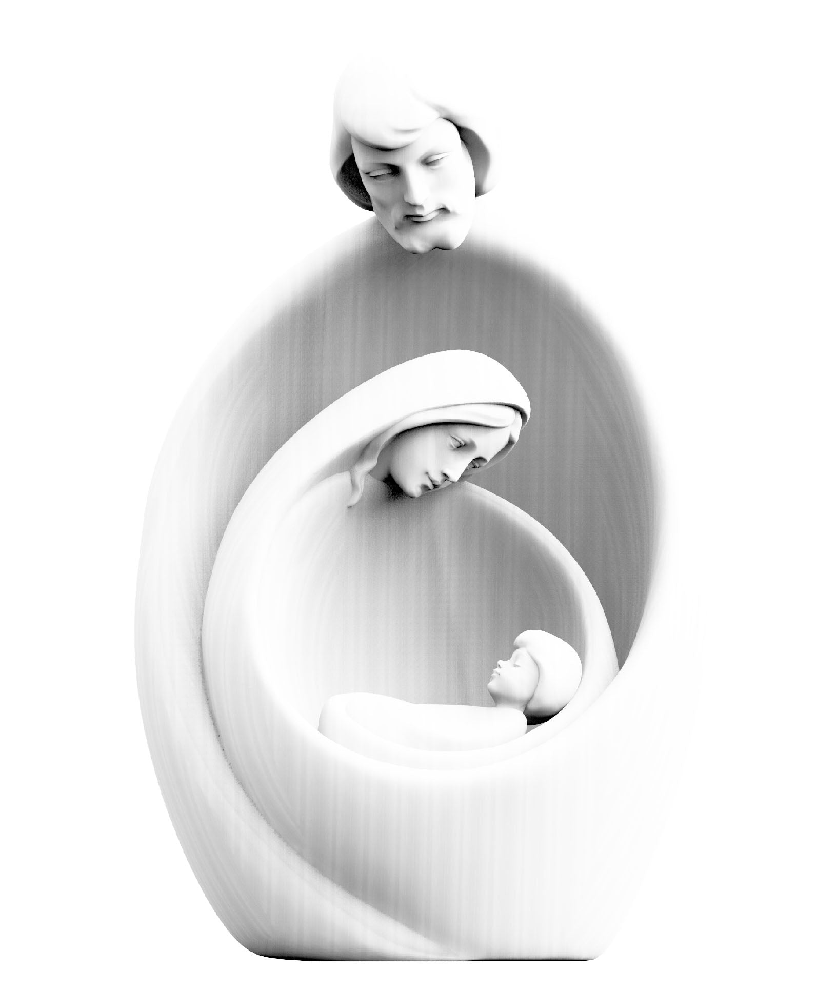 Nativité stylisée en fibre de verre