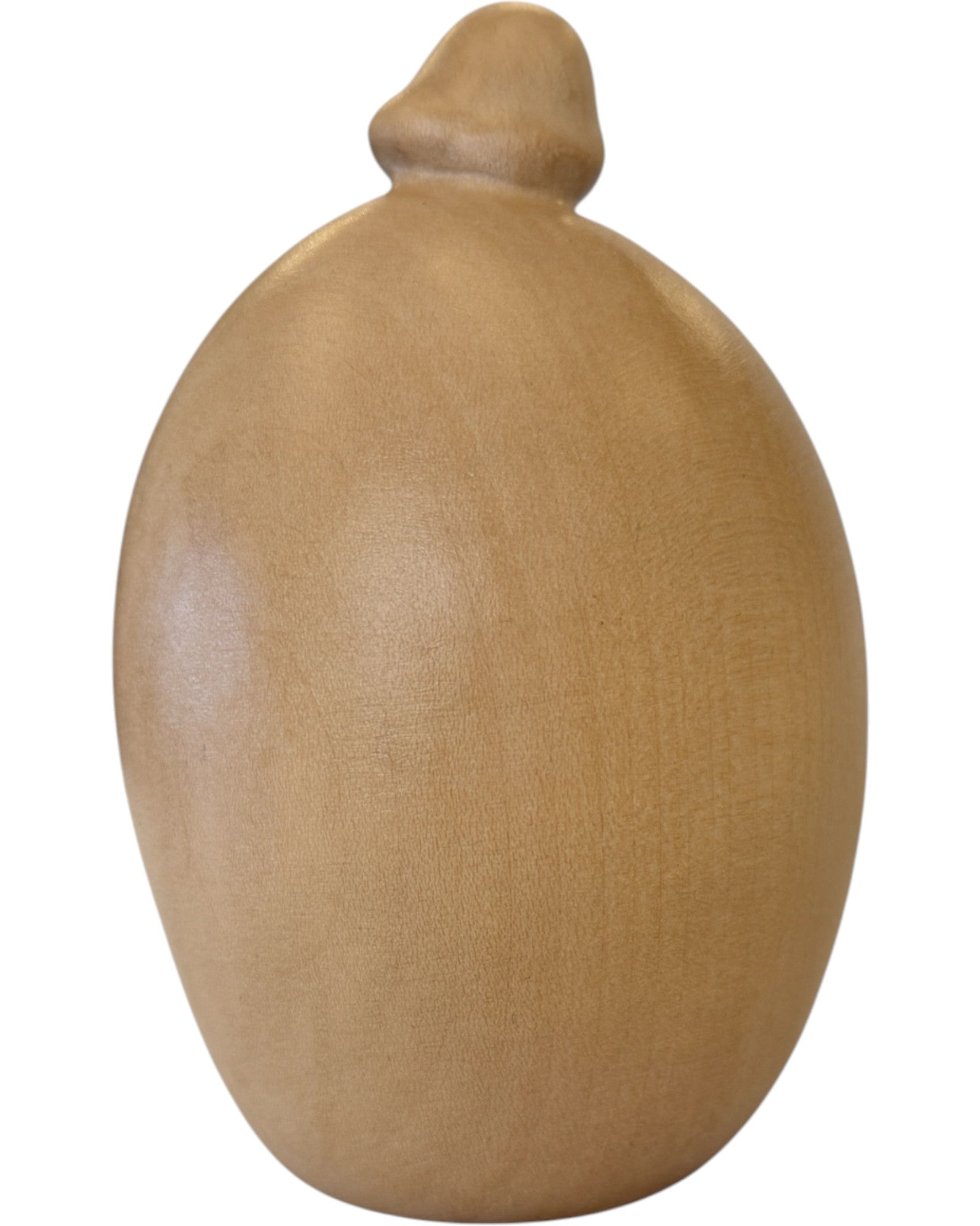 Heilige Familie mit Gesicht als Blockkrippe aus Holz - mit Ölfarben lasiert