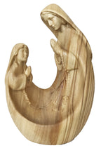 Madonna mit Bernadette in modernen Stil aus Holz - mit Ölfarben lasiert