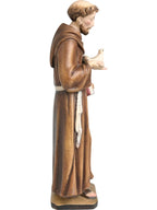 Statue en bois de Saint François d'Assise avec colombe