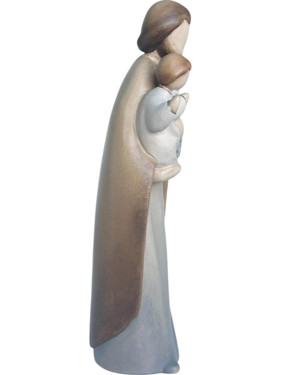 Saint Joseph avec l'enfant Jésus et le lys en bois