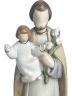 Saint Joseph avec l'enfant Jésus et le lys en bois