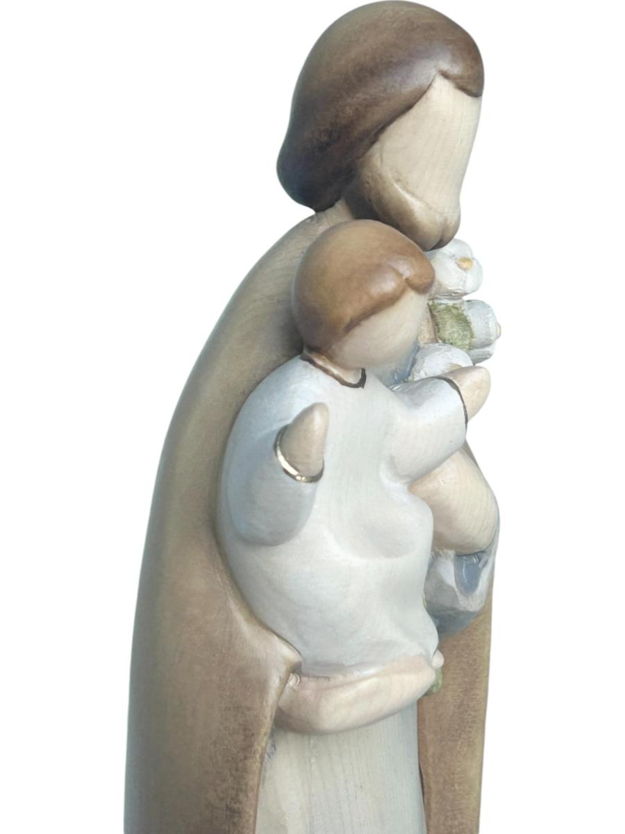 Saint Joseph avec l'enfant Jésus et le lys en bois