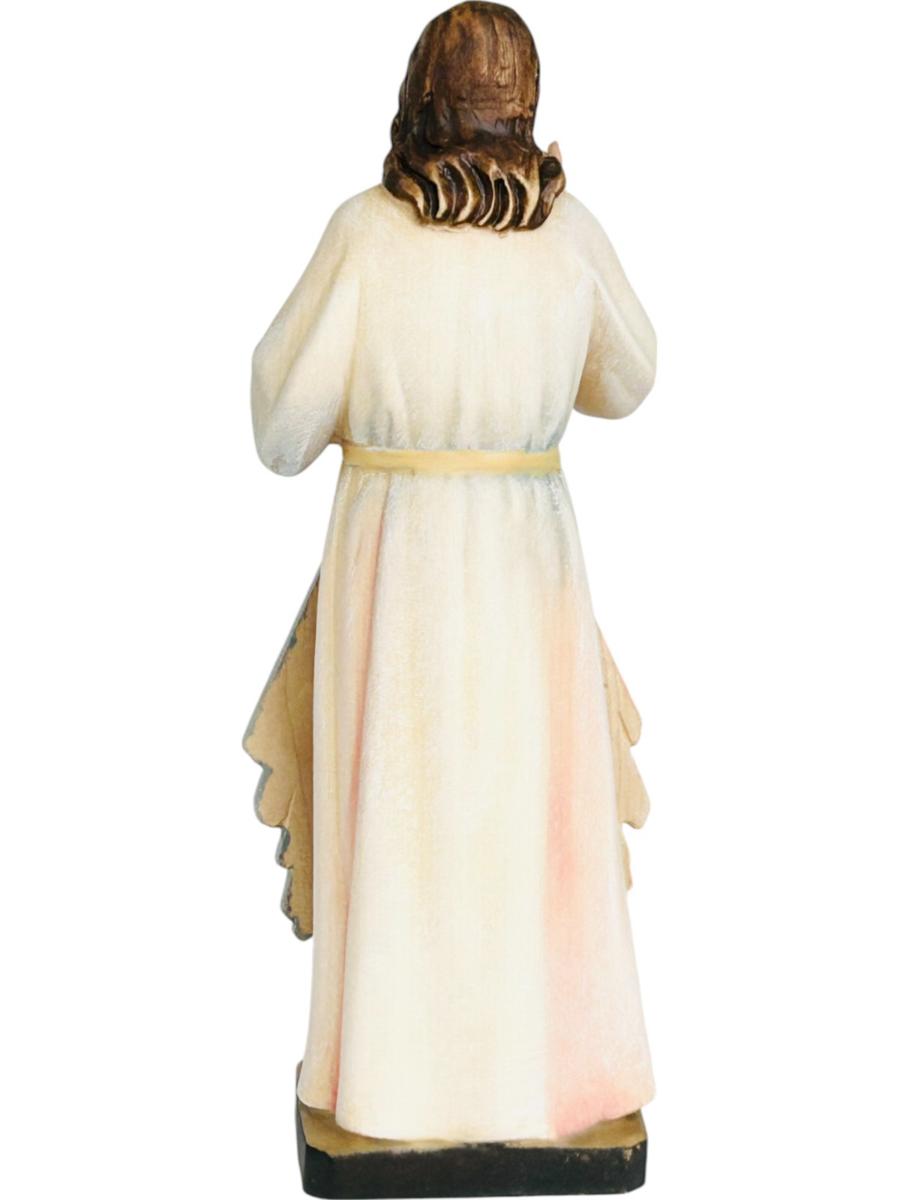 Jésus miséricordieux avec rayons de lumière en bois