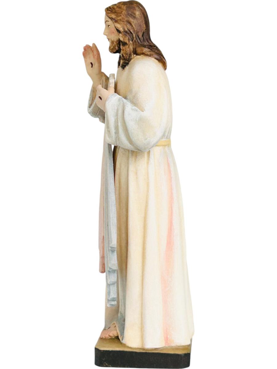 Jésus miséricordieux avec rayons de lumière en bois