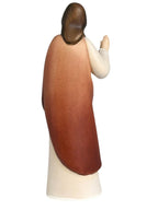 Herz Jesus Feuer Holzfigur - mit Ölfarben lasiert