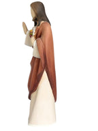 Herz Jesus Feuer Holzfigur - mit Ölfarben lasiert