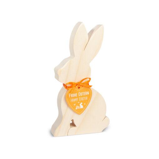 Lapin à longues oreilles en bois
