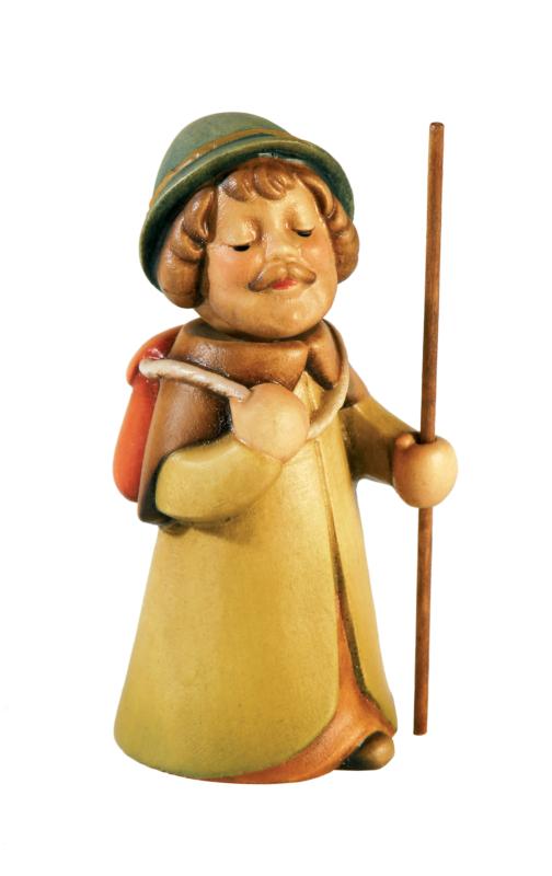 Hirte als Wanderer mit Rucksack aus Holz