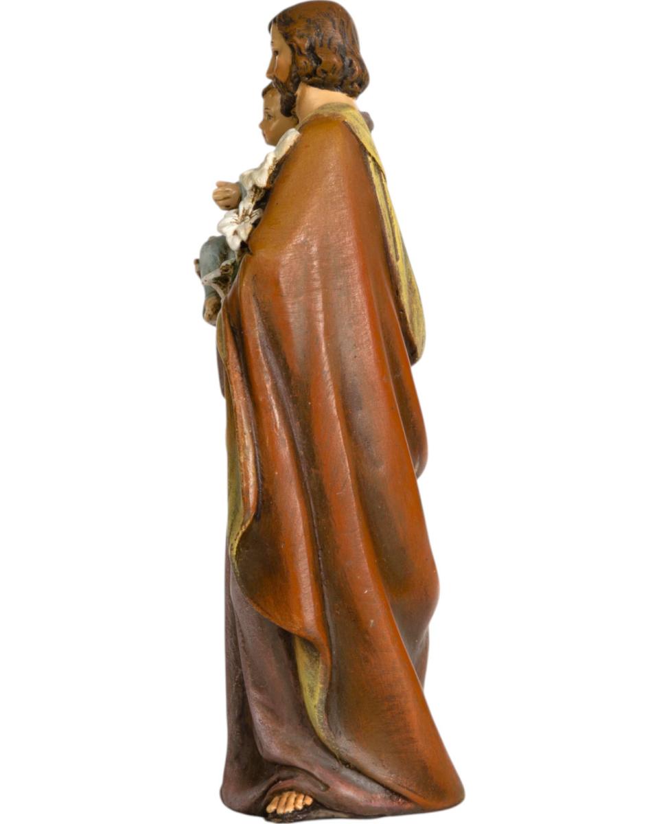 Saint Joseph avec l'enfant et le lys en pâte à papier