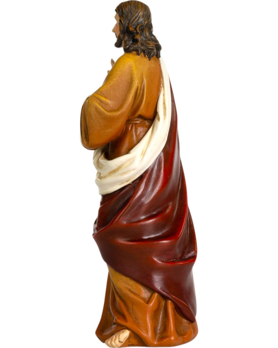 Statue en bois sculptée du Sacré-Coeur de Jésus