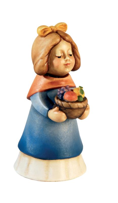 Hirtenfrau mit Fruchtkorb aus Holz