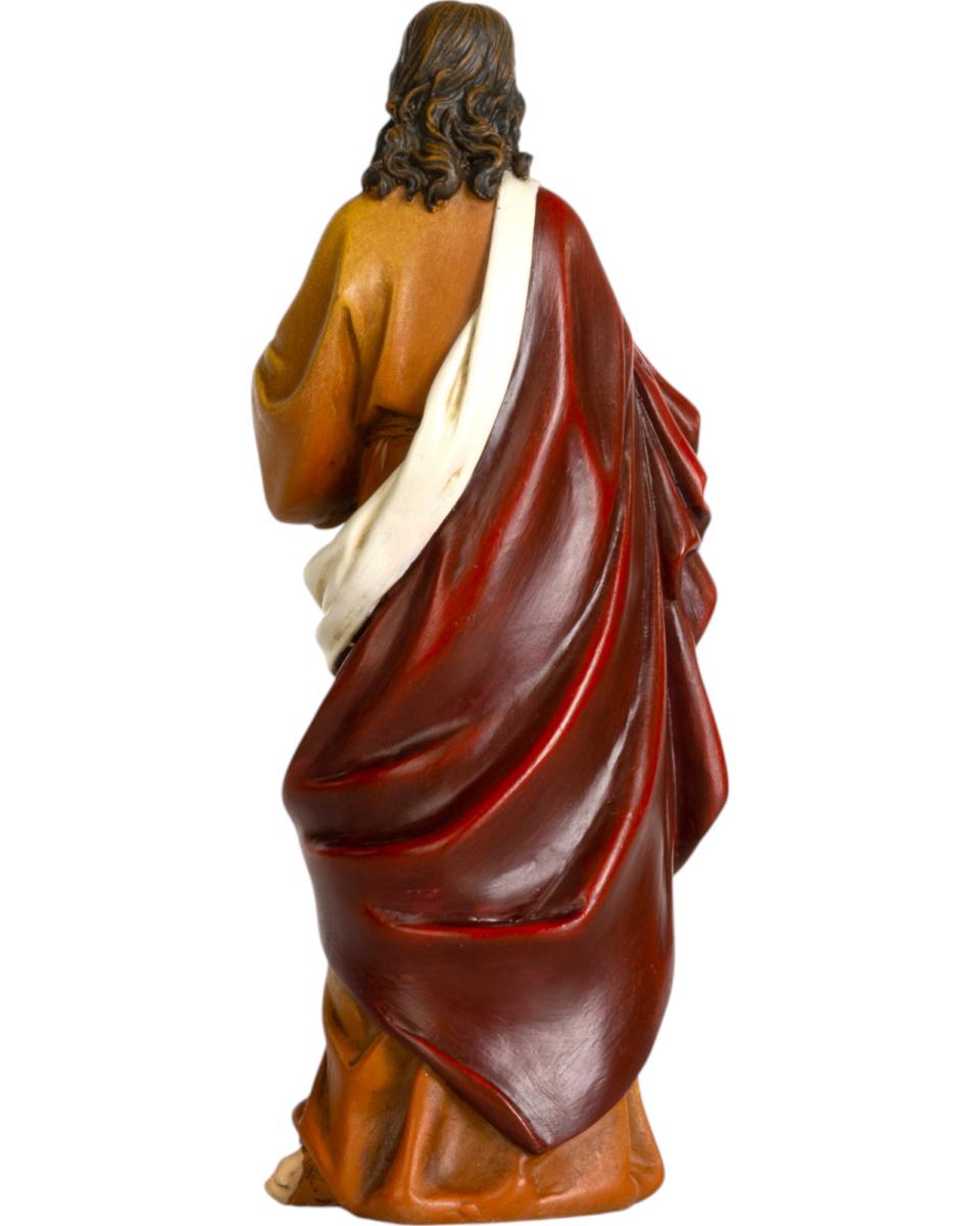 Statue en bois sculptée du Sacré-Coeur de Jésus