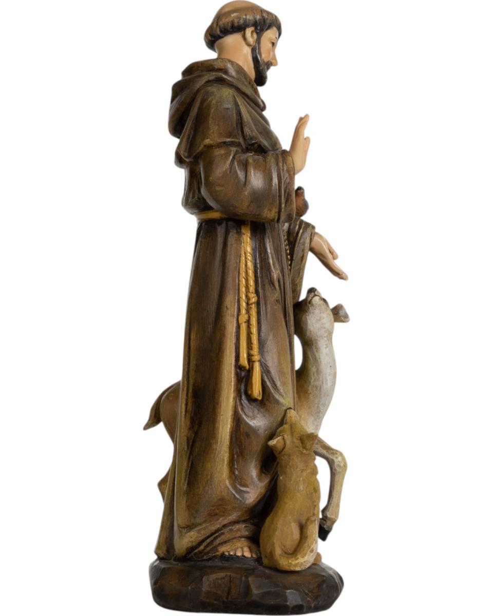 Statuette de Saint François d'Assise en pâte à papier