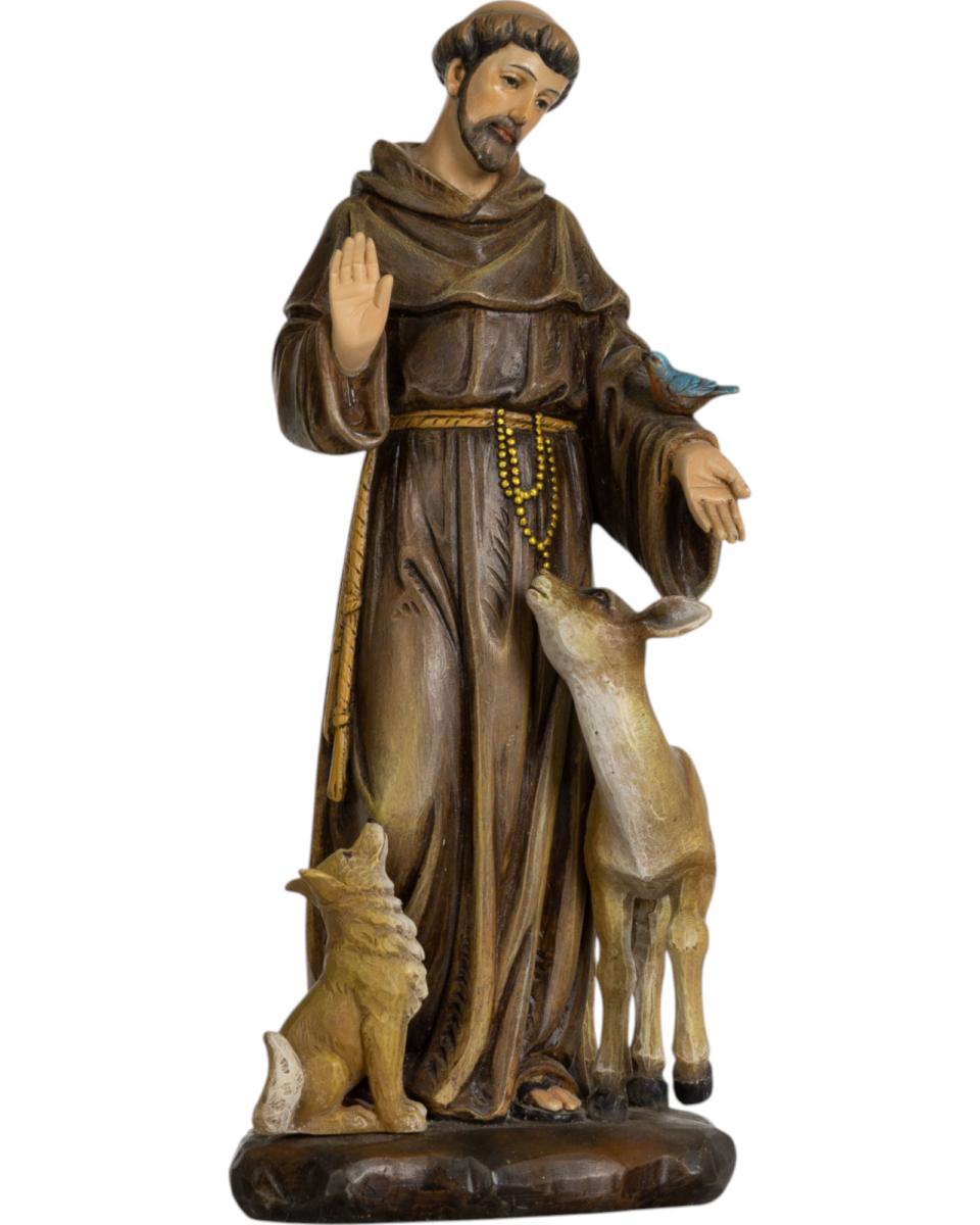 Statuette de Saint François d'Assise en pâte à papier