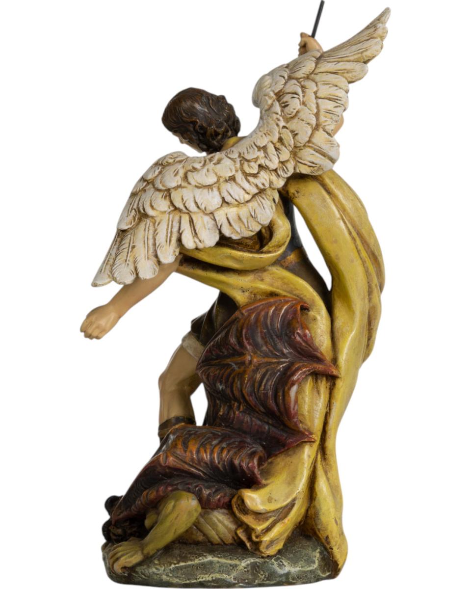 Saint Michel Archange saint diable en bois résine