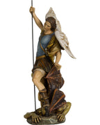 San Michele Arcangelo diavolo sacra in resina di legno