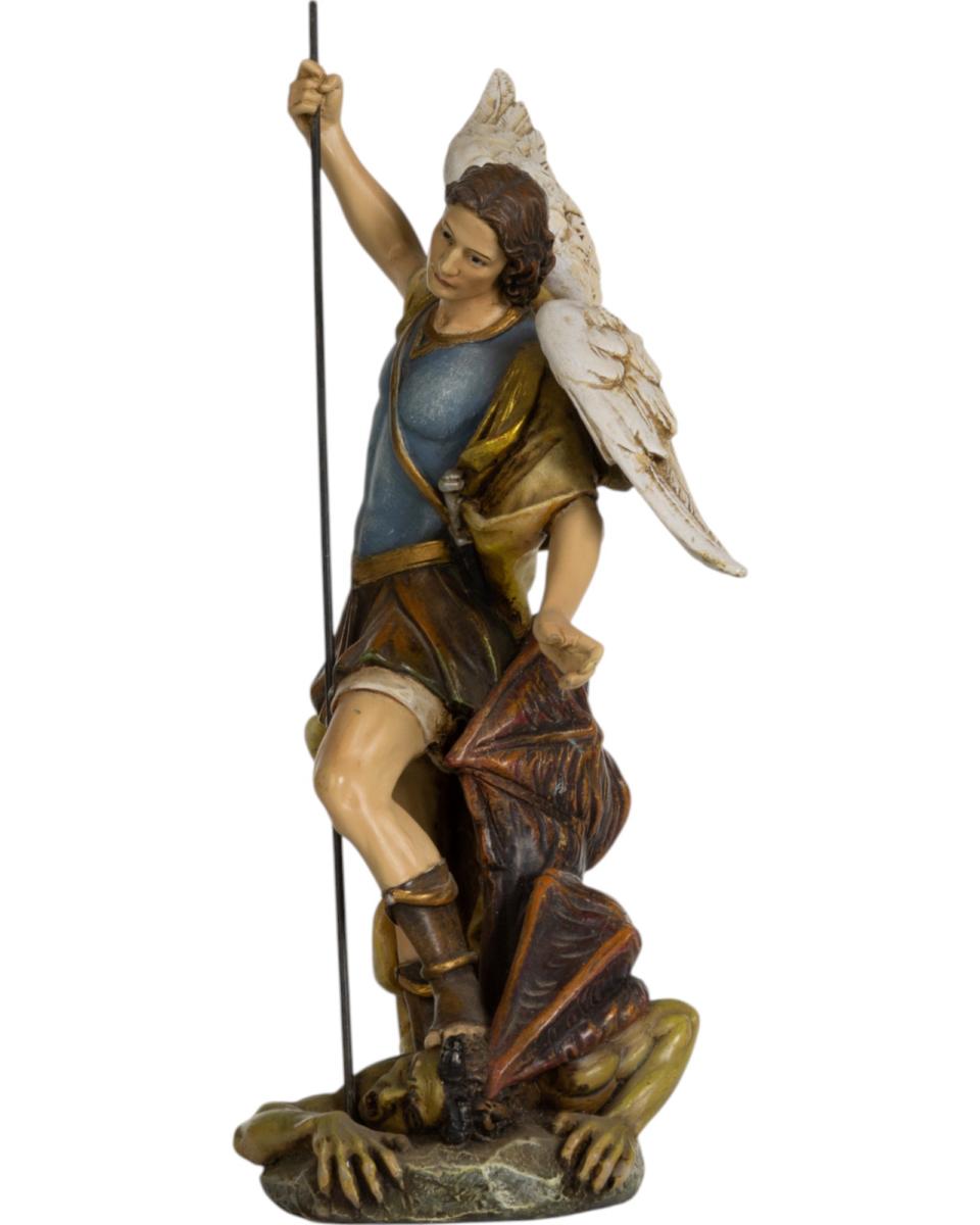 Saint Michel Archange saint diable en bois résine