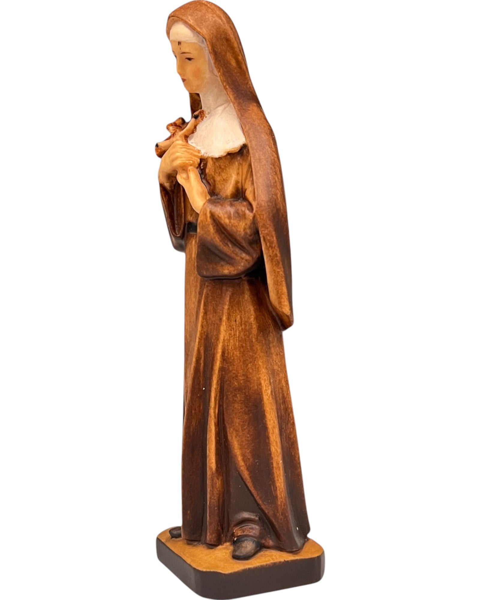 Heilige Rita aus Cascia aus Holz - mit Ölfarben lasiert