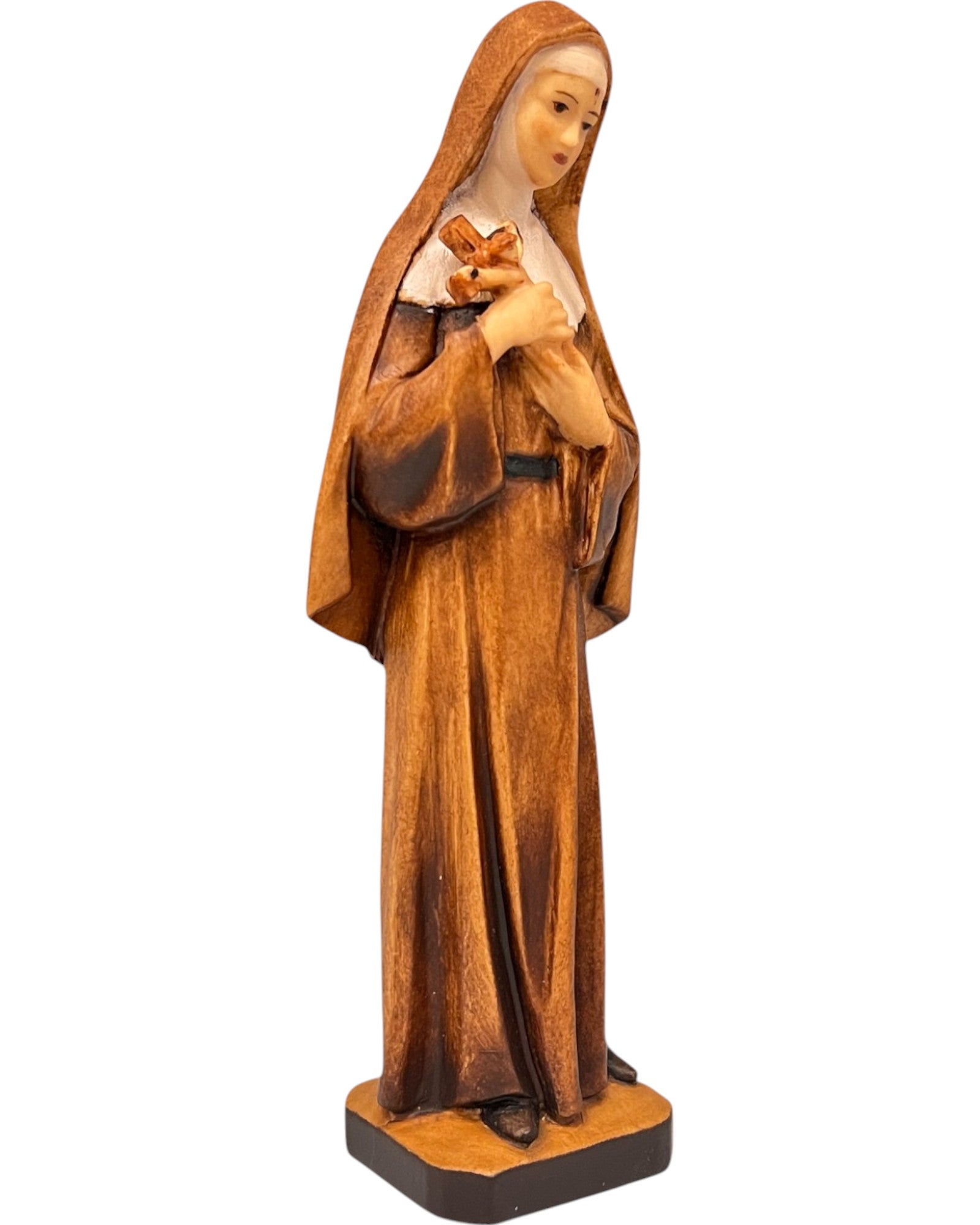 Heilige Rita aus Cascia aus Holz - mit Ölfarben lasiert