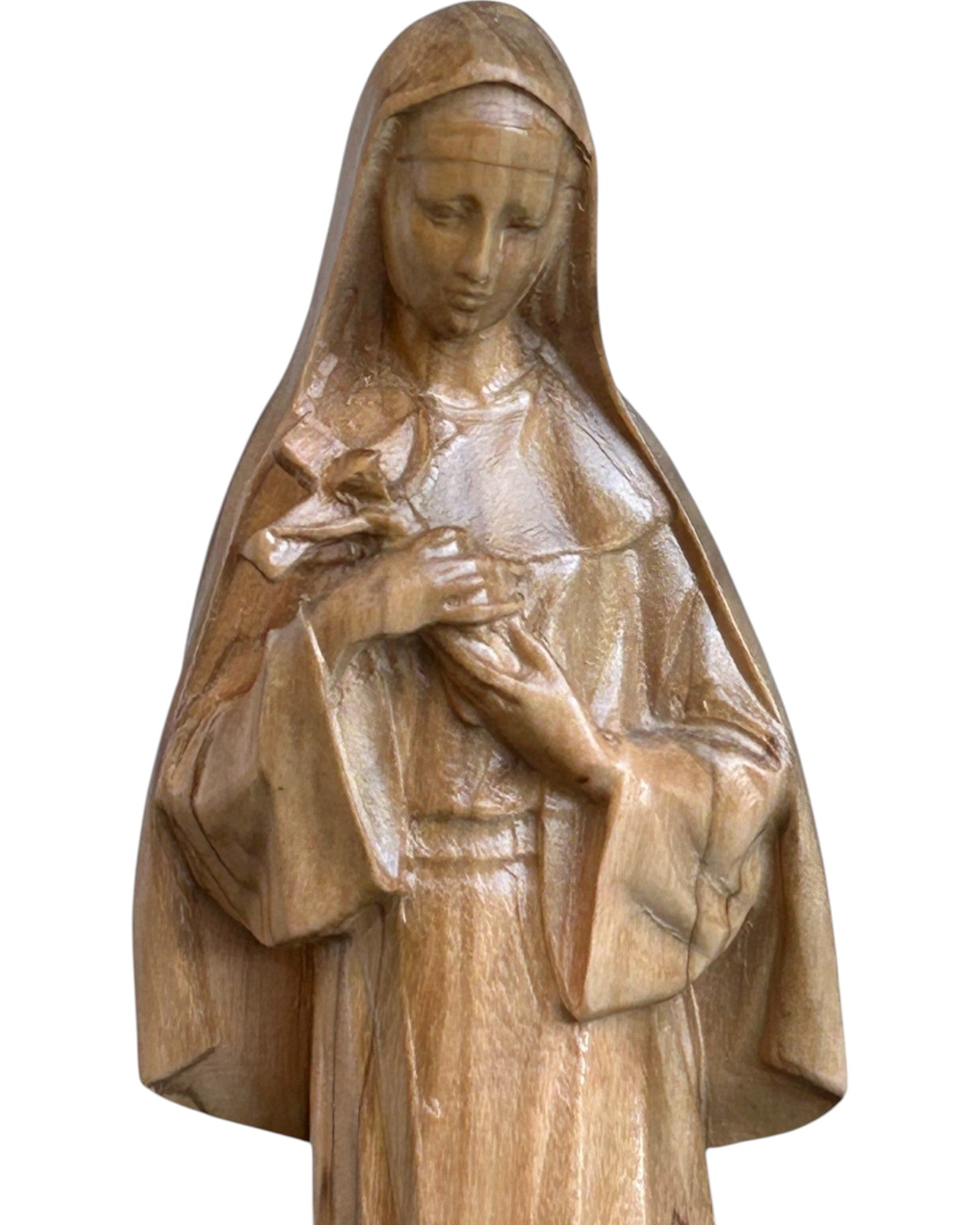 Heilige Rita aus Cascia aus Holz - mit Ölfarben lasiert
