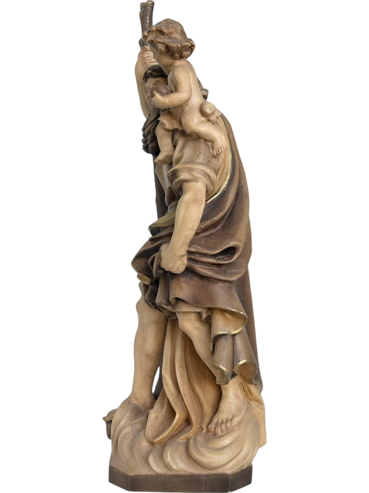 Saint Christophe sculpté en bois d'érable