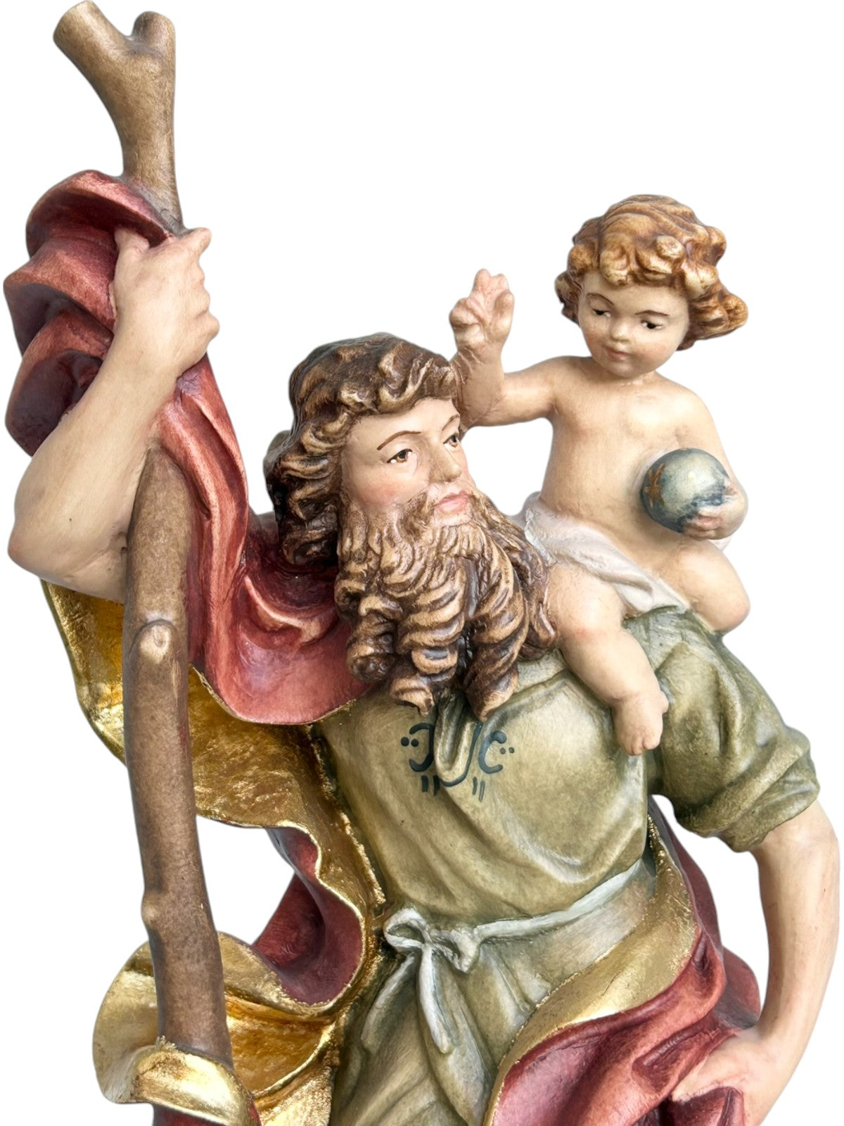 Saint Christophe sculpté en bois d'érable