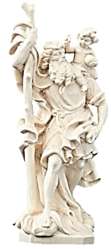 Saint Christophe sculpté en bois d'érable