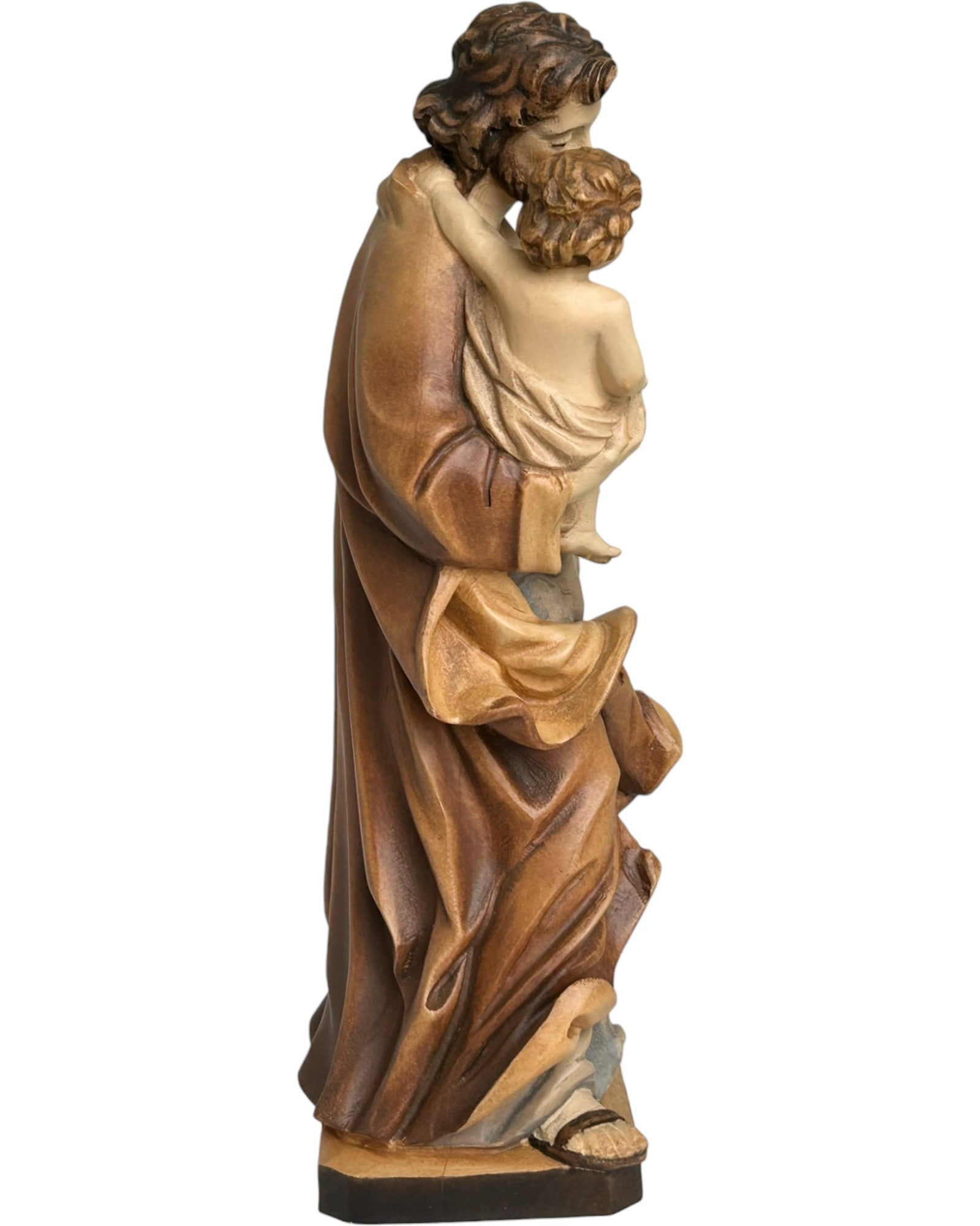 Saint Joseph avec l'enfant en bois